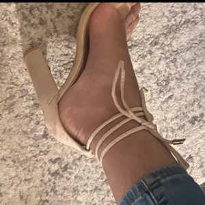 Nude lace up heels bought from fashion nova